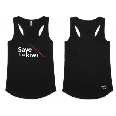 Save the Kiwi Womens Singlet- Black